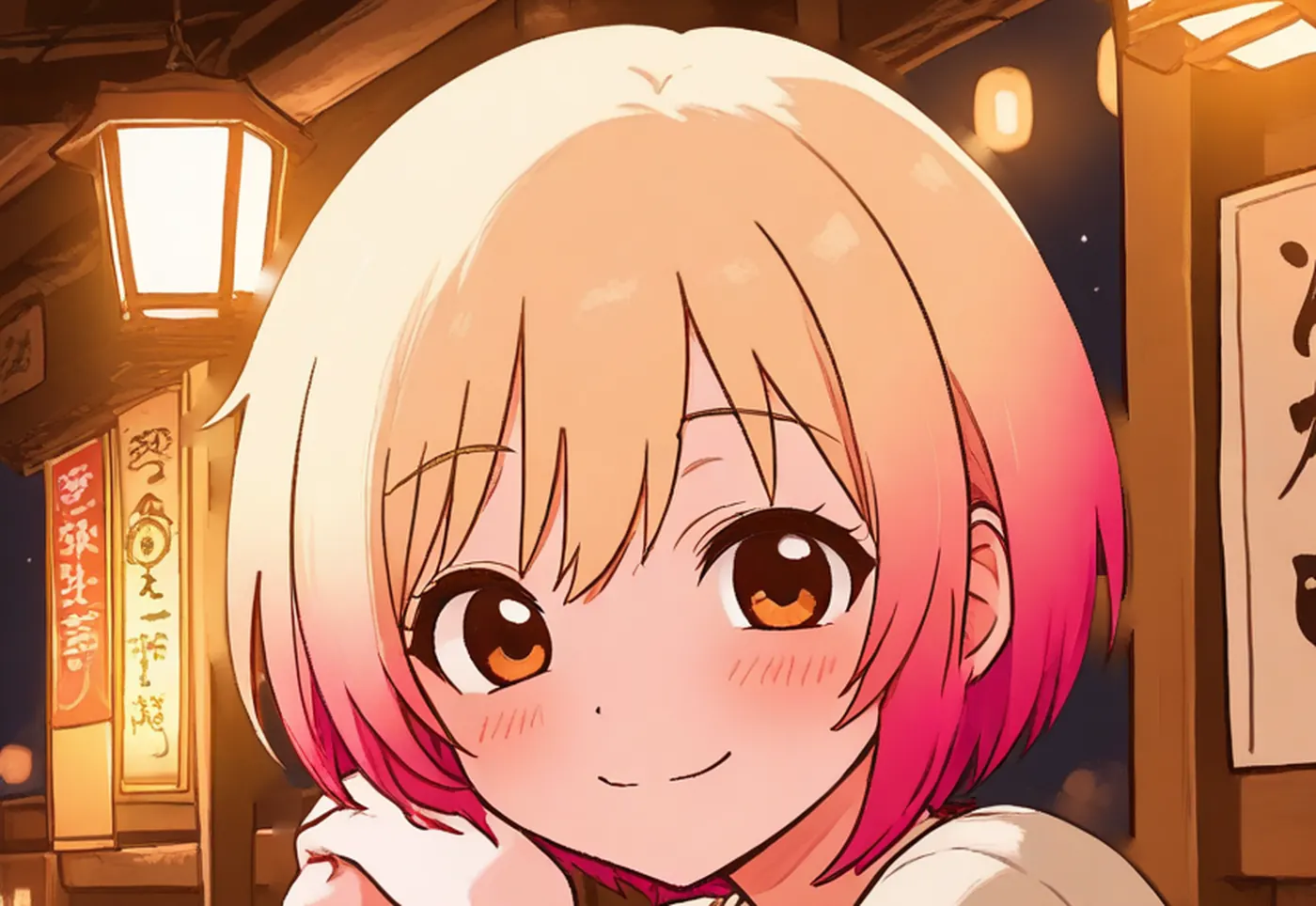 居酒屋のカウンターにいる18時台のRin