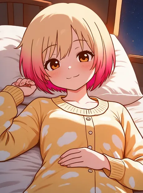 3時台のRin、ベッドの上